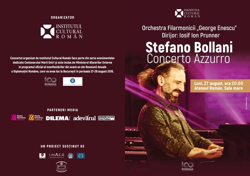 „Concerto Azzurro“ Stefano BOLLANI, Ateneul Român, 27 august, orele 20.00